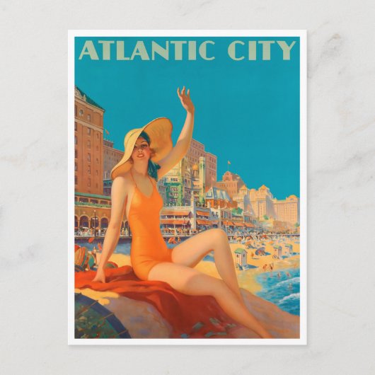 Atlantic City, Pennsylvania Vintage Postcar Briefkaart (Voorkant)