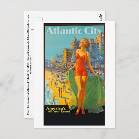 Atlantic City reisposter Briefkaart (Voorkant / Achterkant)