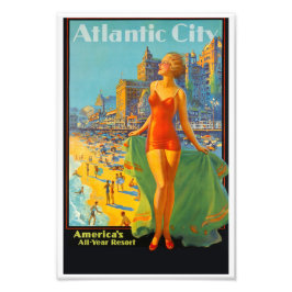 Atlantic City reisposter Foto Afdruk