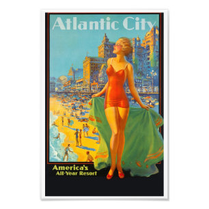 Atlantic City reisposter Foto Afdruk