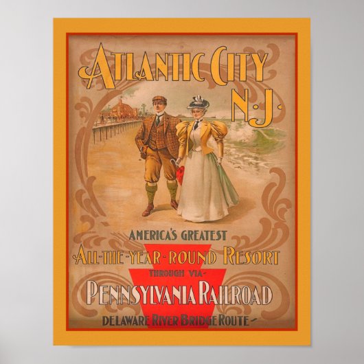  Atlantic City Resort Advertentie Poster (Voorkant)