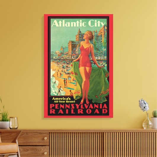 Atlantic City Resort, Pennsylvania Railroad Reis Canvas Afdruk (Insitu (Woonkamer))