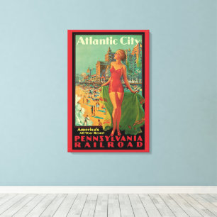 Atlantic City Resort, Pennsylvania Railroad Reis Canvas Afdruk
