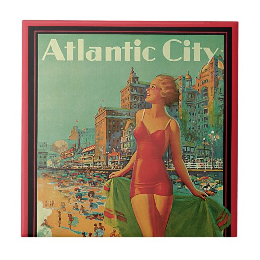 Atlantic City Resort, Pennsylvania Railroad Reis Tegeltje (Voorkant)