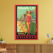 Atlantic City Resort, Pennsylvania Railroad Travel Canvas Afdruk (Insitu (Woonkamer))