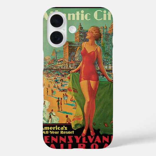 Atlantic City Resort, Pennsylvania Railroad Travel Case-Mate iPhone Case (Achterkant)