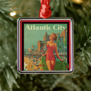 Atlantic City Resort, Pennsylvania Railroad Travel Metalen Ornament