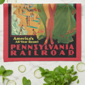 Atlantic City Resort, Pennsylvania Railroad Travel Theedoek (Gevouwen)