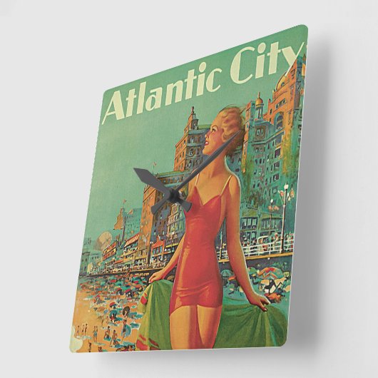 Atlantic City Resort, Pennsylvania Railroad Travel Vierkante Klok (Hoek)