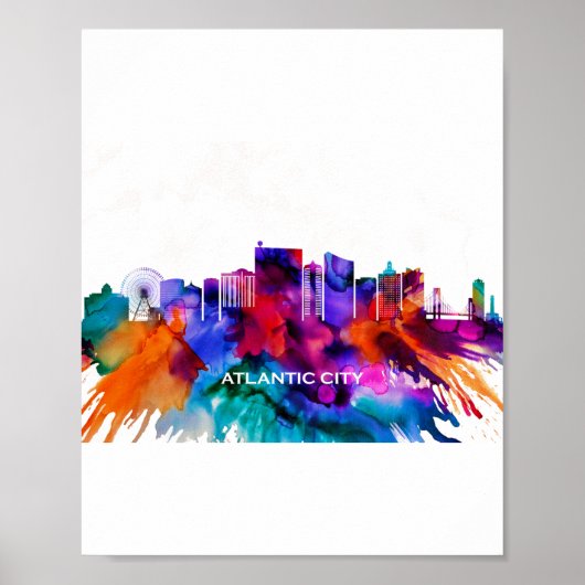 Atlantic City Skyline Poster (Voorkant)