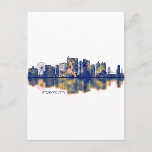 Atlantic City Skyline Uitnodiging Briefkaart (Voorkant)
