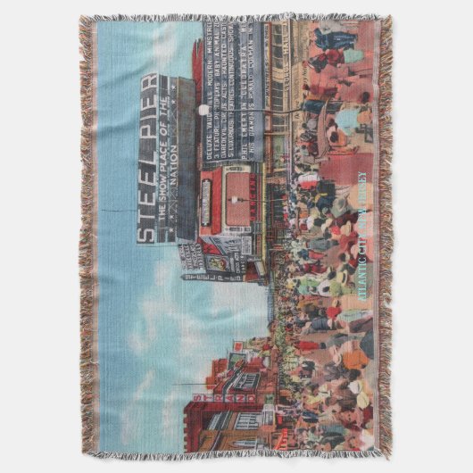 Atlantic City Steel Pier Throw Blanket Deken (Voorkant Verticaal)