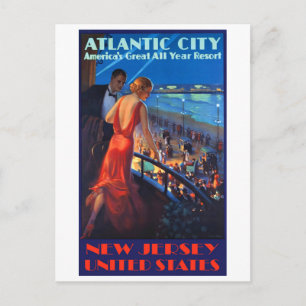 Atlantic City, stel op romantische zomernacht Briefkaart