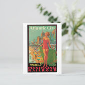  Atlantic City Travel Ad Briefkaart (Staand voorkant)