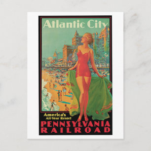  Atlantic City Travel Ad Briefkaart