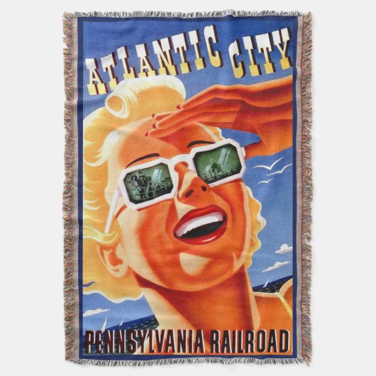 Atlantic City via Pennsylvania Railroad Deken (Voorkant Verticaal)