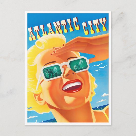 Atlantic City vintage-briefkaart Briefkaart (Voorkant)