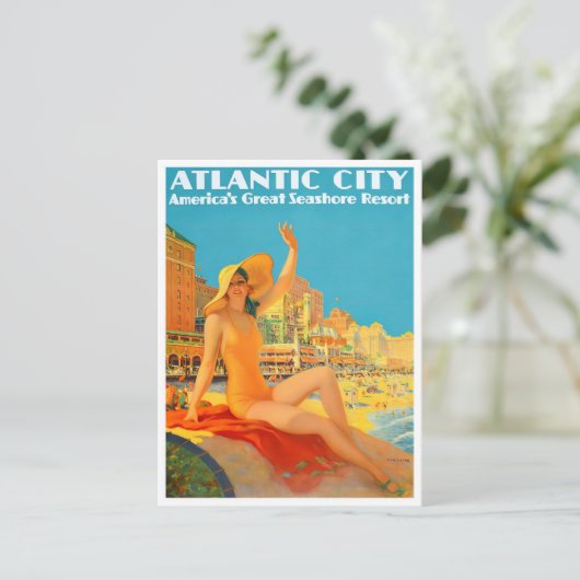 Atlantic City vintage-briefkaart Briefkaart (Staand voorkant)