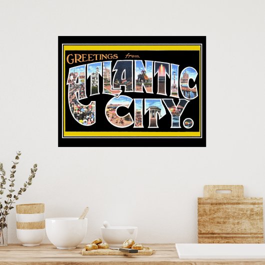 Atlantic City Vintage Poster (Keuken)