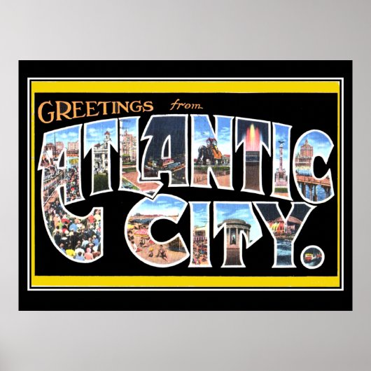 Atlantic City Vintage Poster (Voorkant)