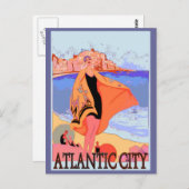 Atlantic City Vintage Poster 2 Briefkaart (Voorkant / Achterkant)