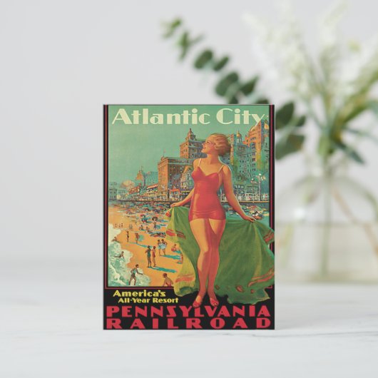 Atlantic City Vintage Travel Briefkaart (Staand voorkant)