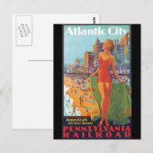 Atlantic City Vintage Travel Poster Briefkaart (Voorkant / Achterkant)
