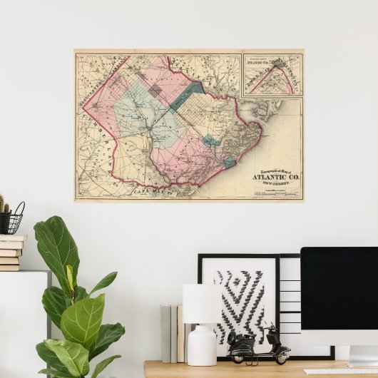 Atlantic County, NJ Poster (Thuiskantoor)