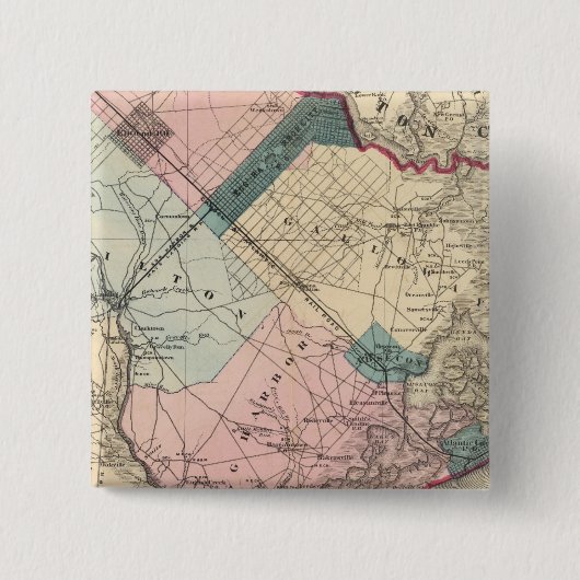 Atlantic County, NJ Vierkante Button 5,1 Cm (Voorkant)