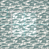Atlantic fish jade fabric stof (Delen)