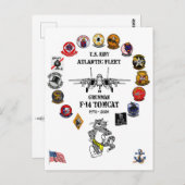 ATLANTIC FLEET - F-14 TOMCAT SQ. BRIEFKAART (Voorkant / Achterkant)