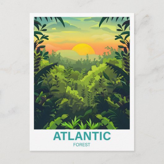Atlantic Forest Illustration Reizen Briefkaart (Voorkant)