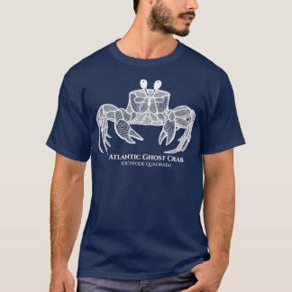 Atlantic Ghost Crab met Names dierenontwerp op bl T-shirt
