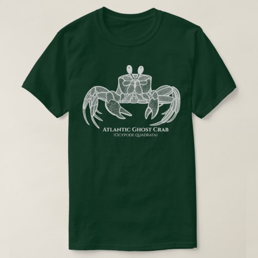 Atlantic Ghost Crab met Names dierenontwerp op kh T-shirt (Design voorkant)