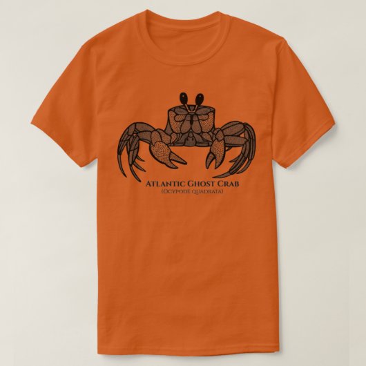 Atlantic Ghost Crab with Names animal design on re T-shirt (Design voorkant)