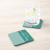 Atlantic Green Wave Chevron aanpasbaar Drankjes Onderzetter (Rechterzijde)