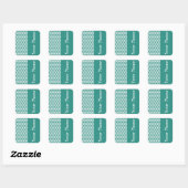 Atlantic Green Wave Chevron met naam Vierkante Sticker (Vel)