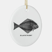 Atlantic Halibut  Line Art Keramisch Ornament (Rechts)