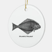 Atlantic Halibut  Line Art Keramisch Ornament (Links)