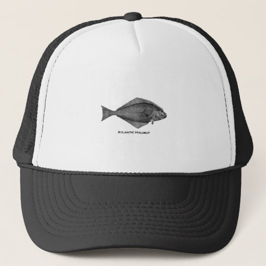 Atlantic Halibut Line Art Trucker Pet (Voorkant)
