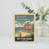 Atlantic Highlands NJ Bay View House Briefkaart (Staand voorkant)