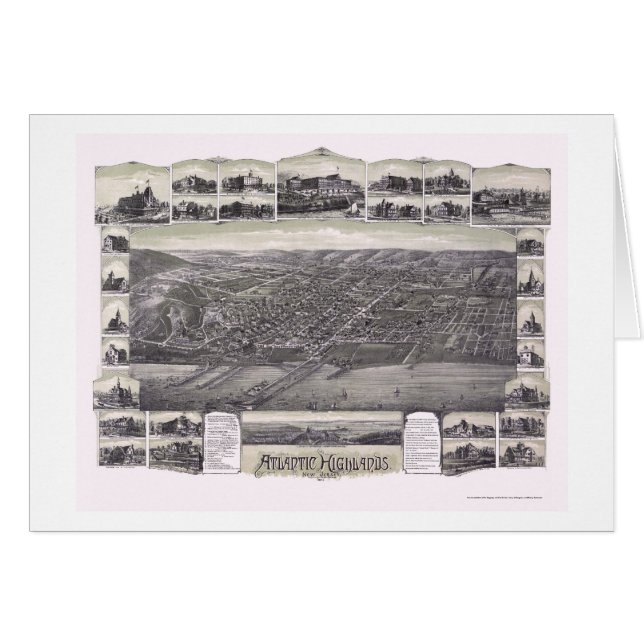 Atlantic Highlands, NJ Panoramic Map - 1894 (Voorkant Horizontaal)