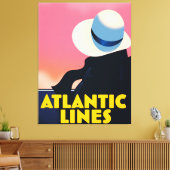 Atlantic Lines Cruise Liner-reisposter Canvas Afdruk (Insitu (Woonkamer))