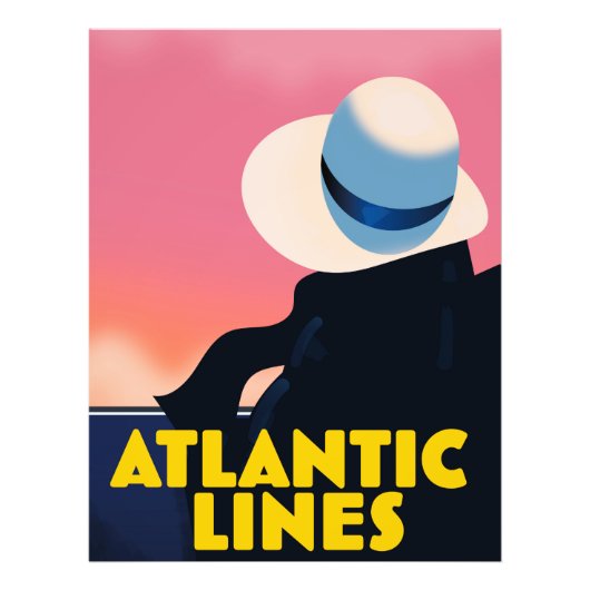 Atlantic Lines Cruise Liner-reisposter Foto Afdruk (Voorkant)