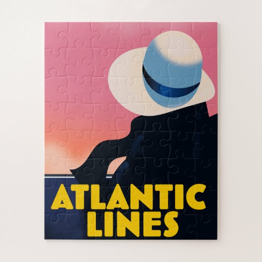 Atlantic Lines Cruise Liner-reisposter Legpuzzel (Verticaal)