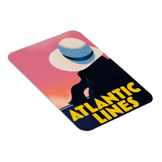 Atlantic Lines Cruise Liner-reisposter Magneet (Rechterzijde)