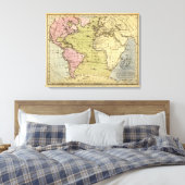Atlantic Ocean Atlas Map Canvas Afdruk (Insitu (Slaapkamer))