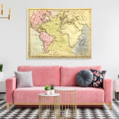 Atlantic Ocean Atlas Map Canvas Afdruk (Insitu (Woonkamer))