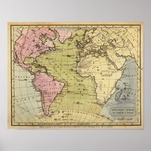Atlantic Ocean Atlas Map Poster (Voorkant)