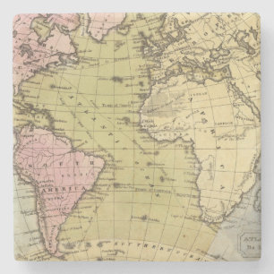 Atlantic Ocean Atlas Map Stenen Onderzetter